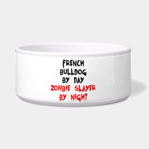 Bulldog von Day Zombie Slayer by Night Napf