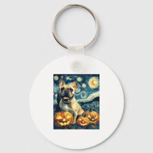 Bulldog von van gogh sternenbester Nacht halloween Schlüsselanhänger