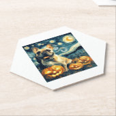 Bulldog von van gogh sternenbester Nacht halloween Untersetzer (angewinkelt)