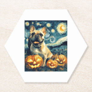 Bulldog von van gogh sternenbester Nacht halloween Untersetzer