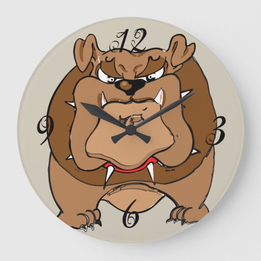 Bulldog Wall Clock Große Wanduhr (Vorderseite)