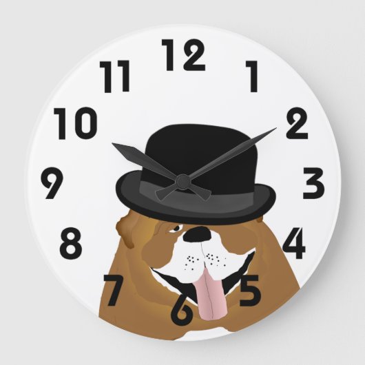 Bulldog Wall Clock Große Wanduhr (Vorderseite)