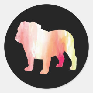 Bulldog Wasserfarbe Aufkleber