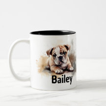 Bulldog Watercolor-Tasse