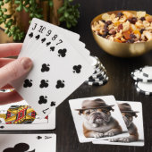 Bulldog Wearing a Fedora Spielkarten (In Situ)