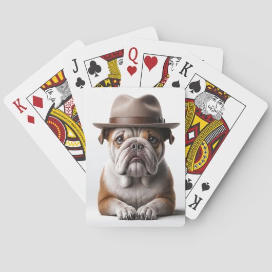 Bulldog Wearing a Fedora Spielkarten (Rückseite)
