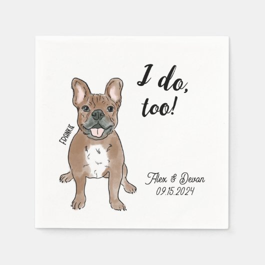 Bulldog Wedding Cocktail Napkin Serviette (Vorderseite)