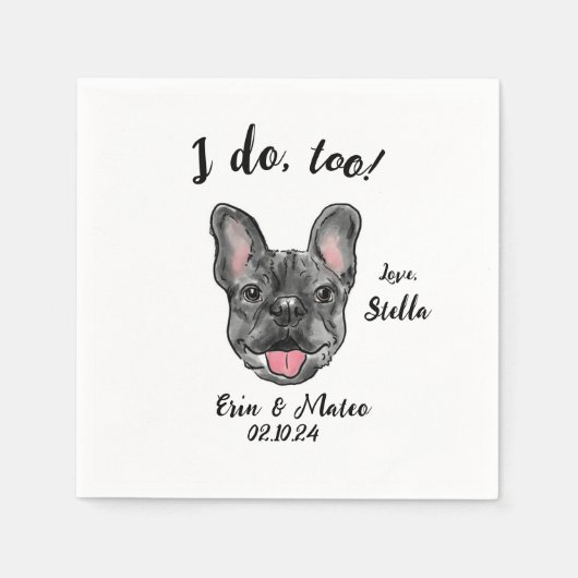 Bulldog Wedding Cocktail Napkin Serviette (Vorderseite)