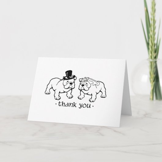 Bulldog Wedding Thank You Notes Dankeskarte (Vorderseite)