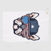 Bulldog Weekend Party 4. Juli Golfhandtuch (Horizontal)