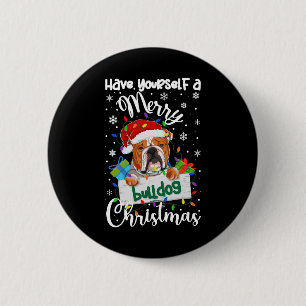 Bulldog Weihnachten Bulldog Xmas Geschenke Bulldog Button