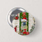 Bulldog Weihnachten Button (Vorne & Hinten)