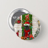 Bulldog Weihnachten Button (Vorne & Hinten)