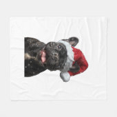Bulldog Weihnachten Fleecedecke (Vorderseite (Horizontal))