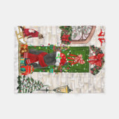 Bulldog Weihnachten Fleecedecke (Vorderseite (Horizontal))