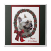 Bulldog Weihnachten Fliese (Vorderseite)