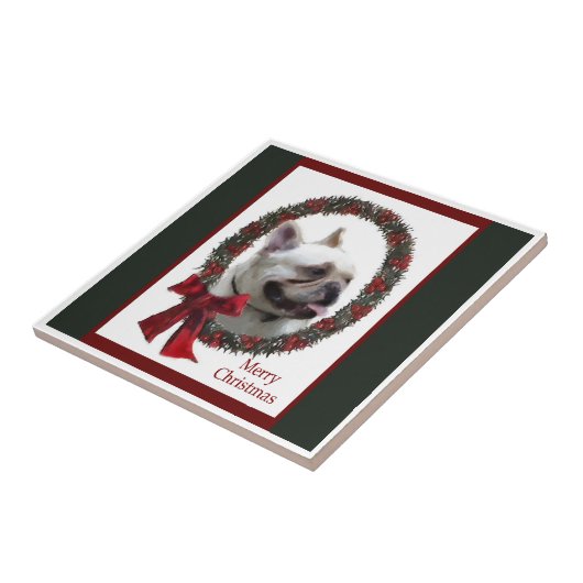Bulldog Weihnachten Fliese (Seite)