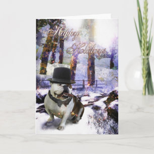 Bulldog Weihnachten "FROHE FEIERTAGE" Karte