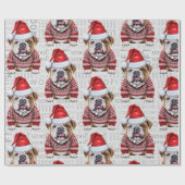 Bulldog Weihnachten für Hundefreunde Geschenkpapier (Flach)