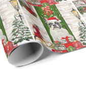 Bulldog Weihnachten Geschenkpapier (Rolleneckpunkt)