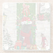 Bulldog Weihnachten Glasuntersetzer (Rückseite)