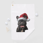 Bulldog Weihnachten Golfhandtuch (Insitu)