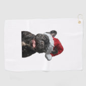 Bulldog Weihnachten Golfhandtuch (Horizontal)