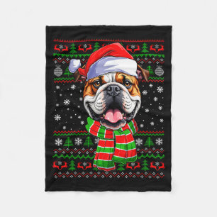 Bulldog-Weihnachten Hässlicher Pullover Lustiger W Fleecedecke