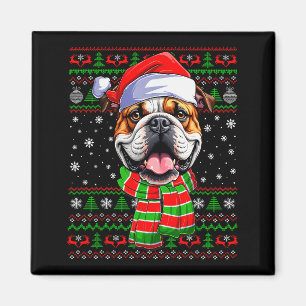 Bulldog-Weihnachten-Hässlicher-Schweter-Lustige-Sa Magnet