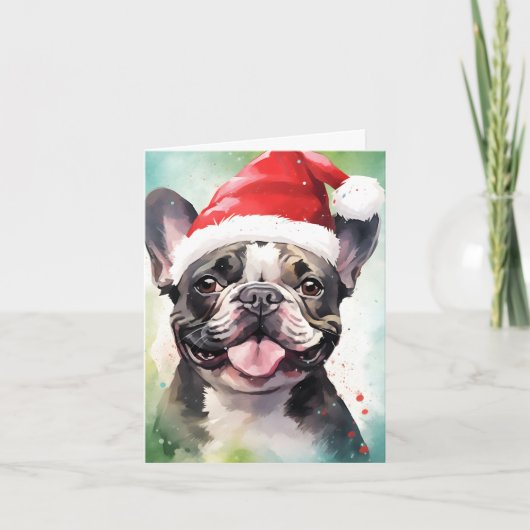 Bulldog Weihnachten Karte (Vorderseite)