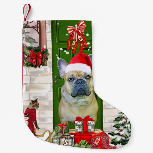 Bulldog Weihnachten Kleiner Weihnachtsstrumpf (Vorderseite)