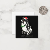 Bulldog Weihnachten Mitteilungskarte (Vorderseite/Rückseite Beispiel)