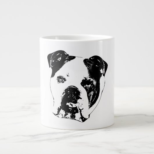 Bulldog-Weihnachten Nah Jumbo-Tasse (Vorderseite)