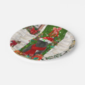 Bulldog Weihnachten Pappteller (Schrägansicht)