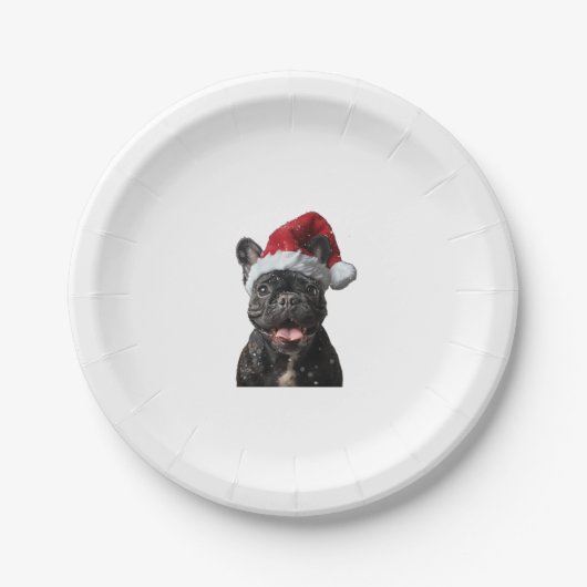 Bulldog Weihnachten Pappteller (Vorderseite)