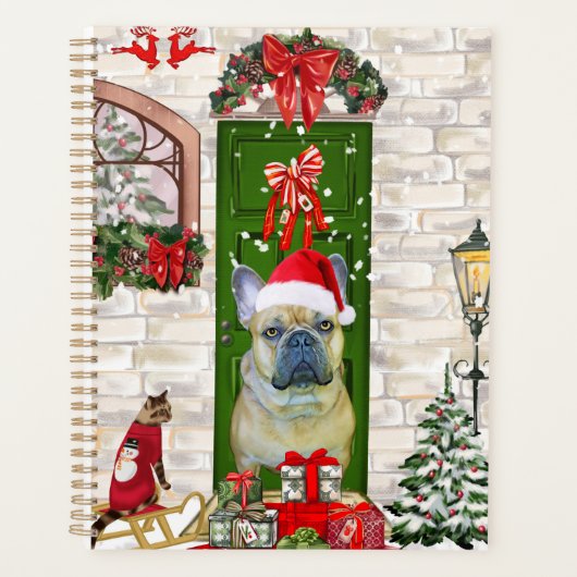 Bulldog Weihnachten Planer (Vorderseite)