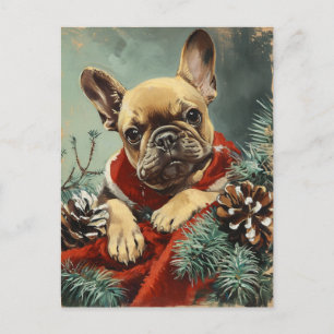 Bulldog Weihnachten Postkarte