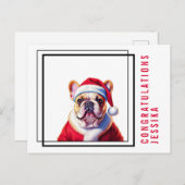Bulldog Weihnachten Postkarte (Vorne/Hinten)