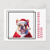 Bulldog Weihnachten Postkarte (Vorderseite)