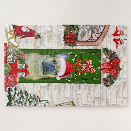 Bulldog Weihnachten Puzzle (Horizontal)