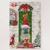 Bulldog Weihnachten Puzzle (Vertikal)