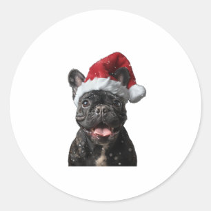 Bulldog Weihnachten Runder Aufkleber