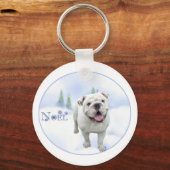 Bulldog Weihnachten Schlüsselanhänger (Vorderseite)