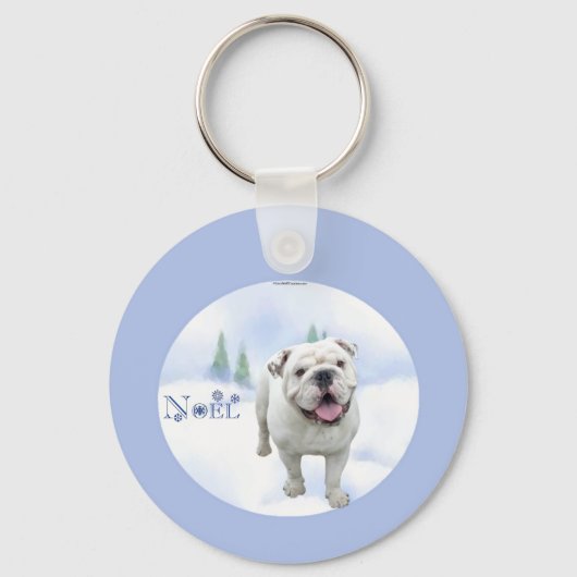 Bulldog Weihnachten Schlüsselanhänger (Vorderseite)