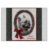 Bulldog Weihnachten Schneidebrett (Vorderseite)