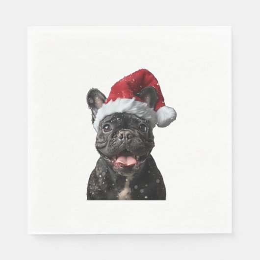 Bulldog Weihnachten Serviette (Vorderseite)