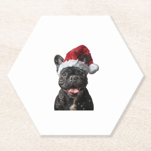 Bulldog Weihnachten Untersetzer (Vorderseite)