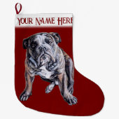 Bulldog Weihnachts-Strumpf Personalisiert Dog Gesc Großer Weihnachtsstrumpf (Vorderseite)