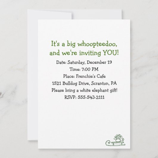 Bulldog Weihnachts-Weihnachtsfeier Einladung (Rückseite)