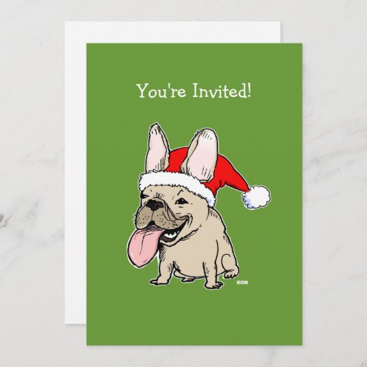Bulldog Weihnachts-Weihnachtsfeier Einladung (Vorne/Hinten)